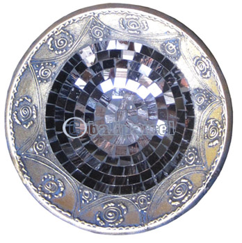Mosaic Round Bowl Set Of 3, Handmade From Terracotta And Glass