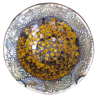 Mosaic Round Bowl Set Of 3, Handmade From Terracotta And Glass