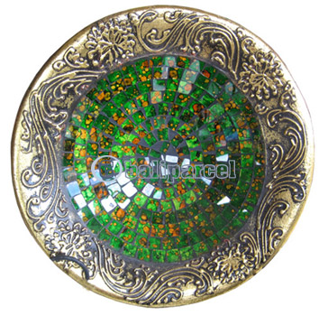 Mosaic Round Bowl Set Of 3, Handmade From Terracotta And Glass