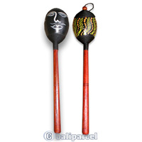 Wooden Maracas, Hand Made From Mahogany Wood With Painted