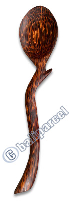 Wooden Antique Small Spoon, Hand Carved From Coconut Wood
