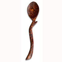 Wooden Antique Small Spoon, Hand Carved From Coconut Wood