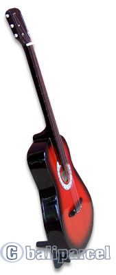 Acoustic Guitar With Stand, Miniature Of Music Instrument