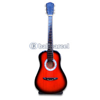 Acoustic Guitar With Stand, Miniature Of Music Instrument