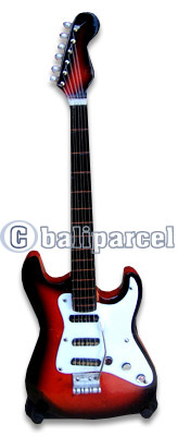 Electric Guitar With Stand, Miniature Of Music Instrument