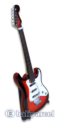 Electric Guitar With Stand, Miniature Of Music Instrument