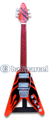 Electric Guitar With Stand, Miniature Of Music Instrument