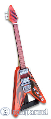 Electric Guitar With Stand, Miniature Of Music Instrument