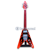 Electric Guitar With Stand, Miniature Of Music Instrument