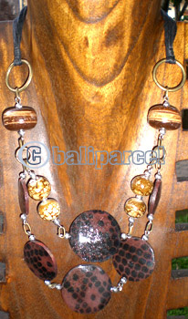 Necklace, From Coconut Shell And Wooden Beads