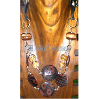Necklace, From Coconut Shell And Wooden Beads