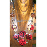Necklace, From Coconut Shell And Wooden Beads