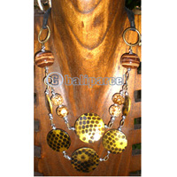 Necklace, From Coconut Shell And Wooden Beads  