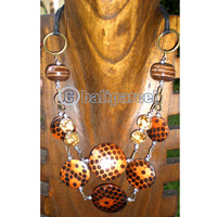Necklace, From Coconut Shell And Wooden Beads