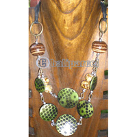 Necklace, From Coconut Shell And Wooden Beads