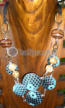 Necklace, From Coconut Shell And Wooden Beads