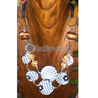 Necklace, From Coconut Shell And Wooden Beads