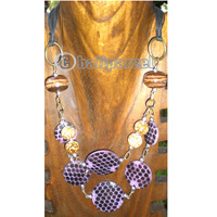 Necklace, From Coconut Shell And Wooden Beads