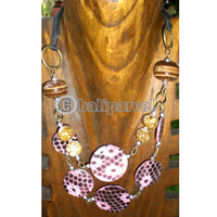 Necklace, From Coconut Shell And Wooden Beads