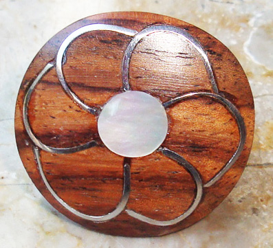 Wooden Ring From Sono Wood Inlaid With Stainless