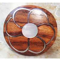 Wooden Ring From Sono Wood Inlaid With Stainless