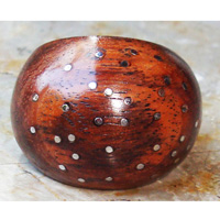 Wooden Ring From Sono Wood Inlaid With Stainless