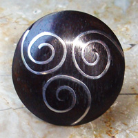 Wooden Ring From Sono Wood Inlaid With Stainless