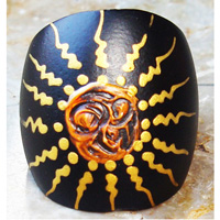 Wooden Ring From Sono Wood With Handpainted