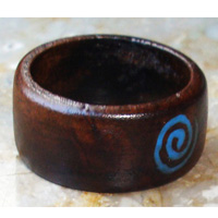 Wooden Ring From Sono Wood With Handpainted