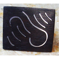Wooden Ring From Sono Wood Inlaid With Stainless