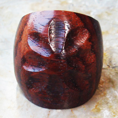 Wooden Ring From Sono Wood With Carving