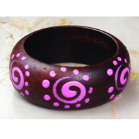 Wooden Ring From Sono Wood With Handpainted