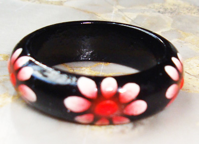 Wooden Ring From Sono Wood With Handpainted