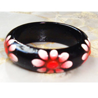 Wooden Ring From Sono Wood With Handpainted