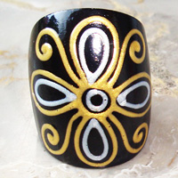 Wooden Ring From Sono Wood With Handpainted