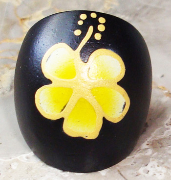 Wooden Ring From Sono Wood With Handpainted