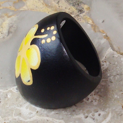 Wooden Ring From Sono Wood With Handpainted