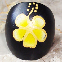 Wooden Ring From Sono Wood With Handpainted