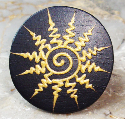 Wooden Ring From Sono Wood With Handpainted