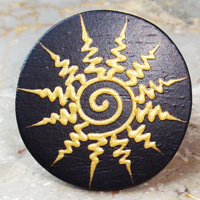 Wooden Ring From Sono Wood With Handpainted