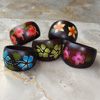 Wooden Ring From Sono Wood With Handpainted