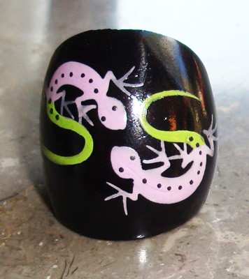 Wooden Ring From Sono Wood With Handpainted