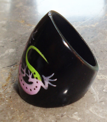 Wooden Ring From Sono Wood With Handpainted