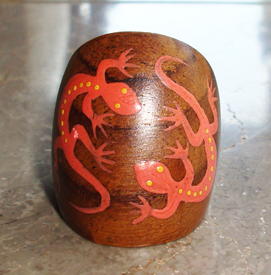 Wooden Ring From Sono Wood With Handpainted