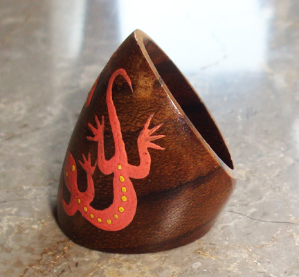 Wooden Ring From Sono Wood With Handpainted