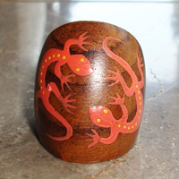 Wooden Ring From Sono Wood With Handpainted