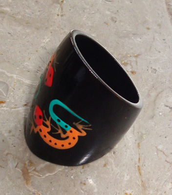 Wooden Ring From Sono Wood With Handpainted