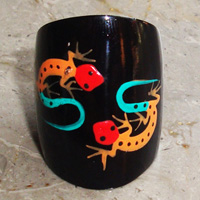Wooden Ring From Sono Wood With Handpainted