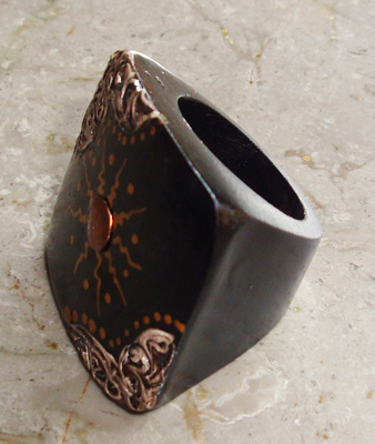 Wooden Ring From Sono Wood With Handpainted