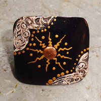 Wooden Ring From Sono Wood With Handpainted